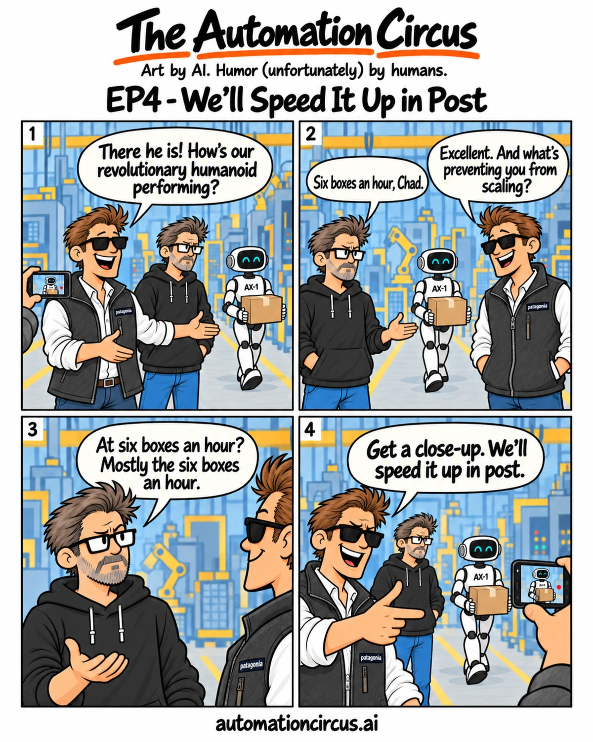 EP04 — We’ll Speed It Up in Post. Complete four-panel strip.