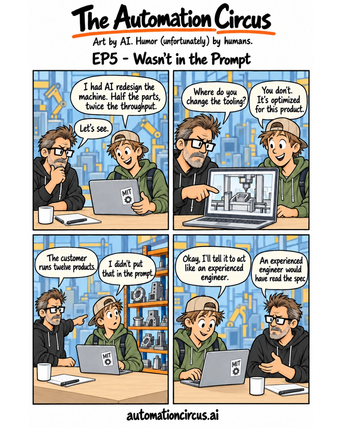 EP05 — Wasn’t in the Prompt. Complete four-panel strip.