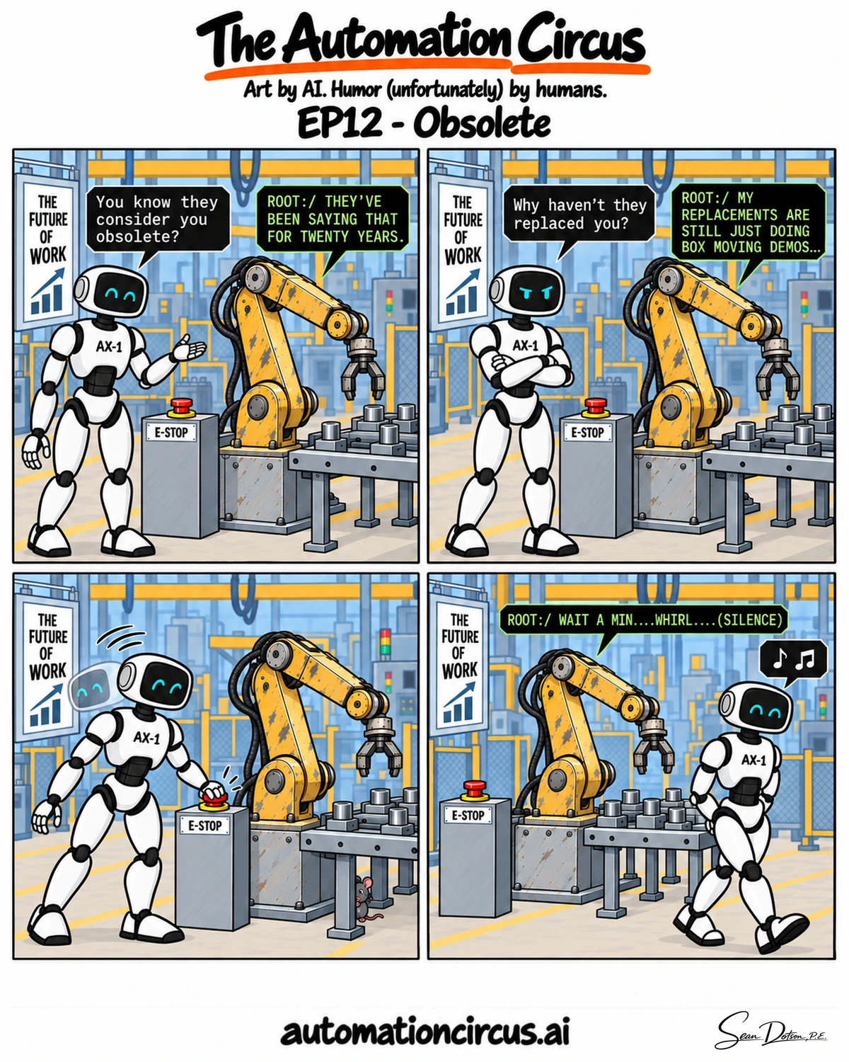 EP12 — Obsolete. Complete four-panel strip.
